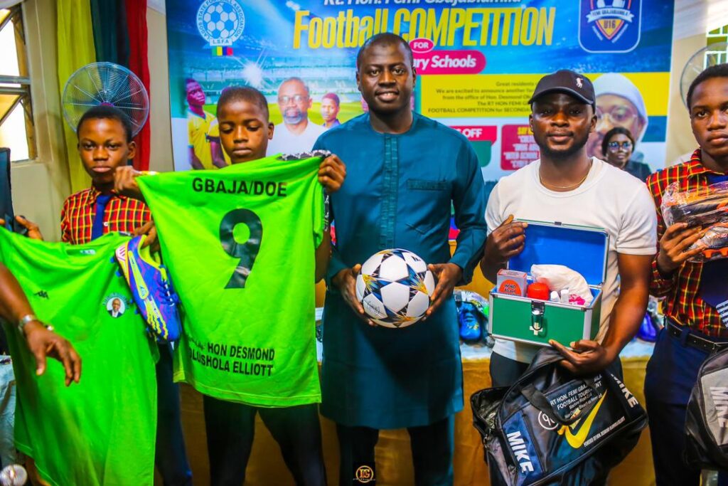 Fatodu tasks state actors on schools sport devt. as Desmond unveils Gbajabiamila U-16 football competition for Surulere Secondary Schools teams