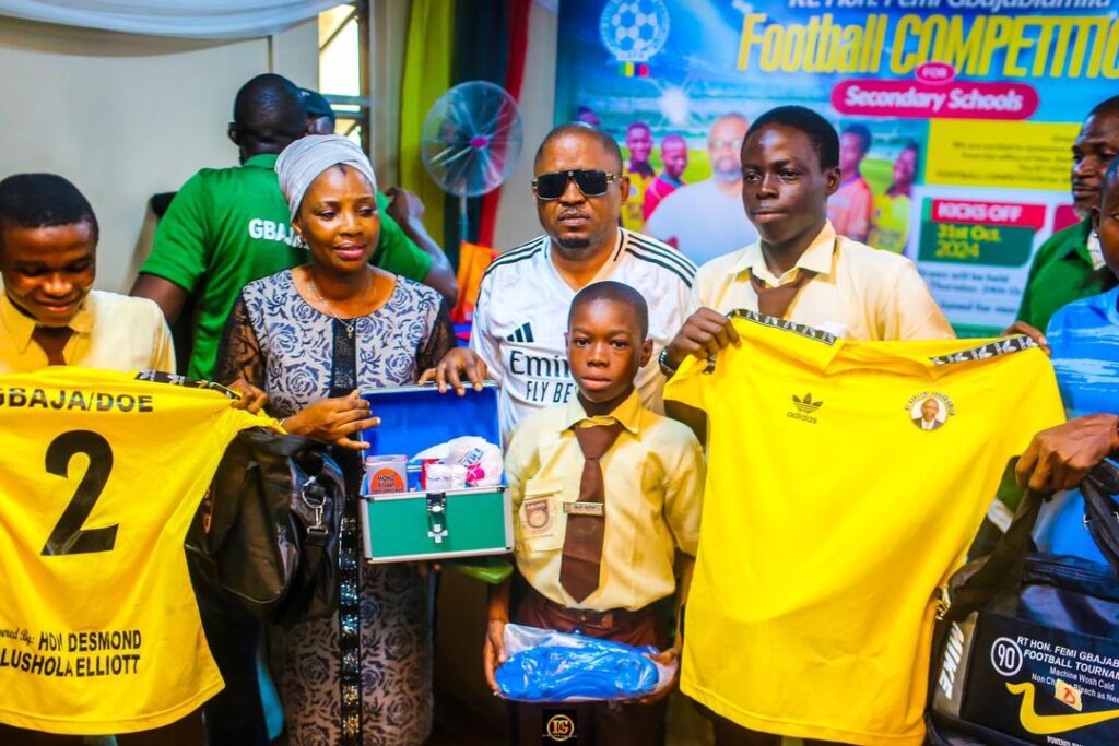 Fatodu tasks state actors on schools sport devt. as Desmond unveils Gbajabiamila U-16 football competition for Surulere Secondary Schools teams