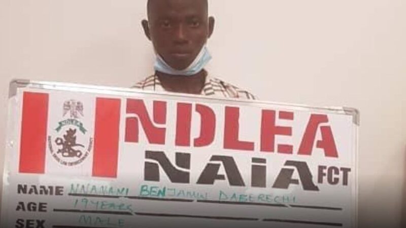 Europe-bound 17-yr-old student arrested with 7.2 kilogram of meth at Abuja airport