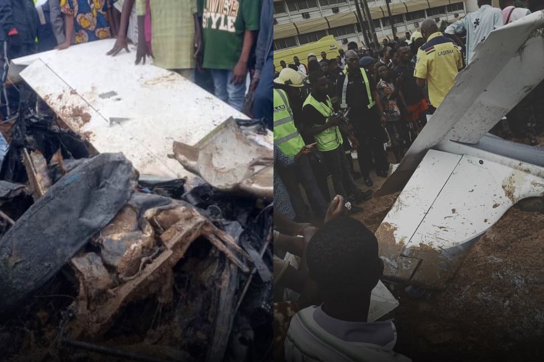 Helicopter crashes into a building in Oba Akran, Lagos