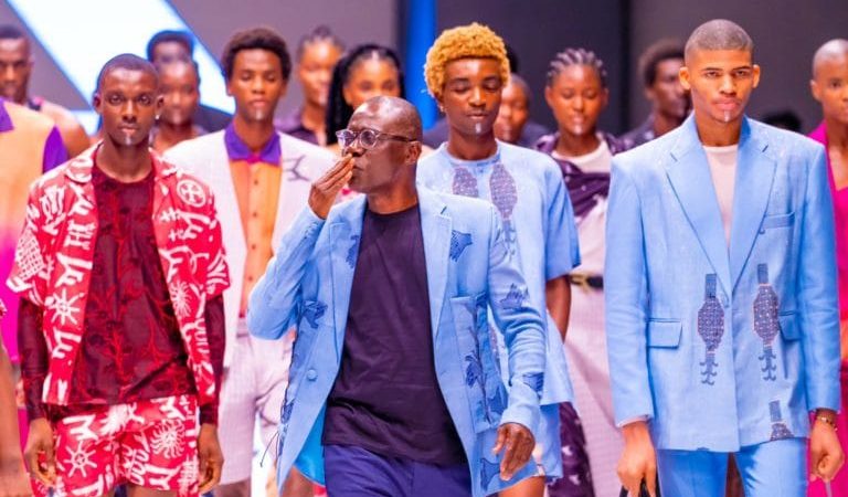 Sanwo-Olu walked the runway at Lagos Fashion Week