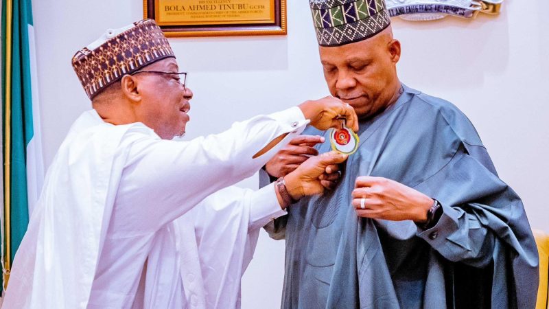 Shettima decorated with 2024 Armed Forces Remembrance Day Emblem