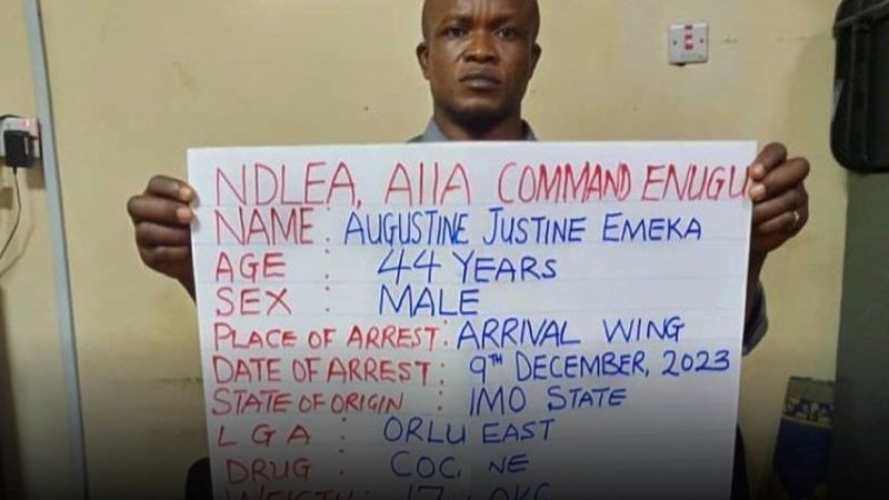 NDLEA intercepts businessman in possession of cacaine