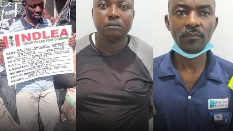 NDLEA arrests port terminal operator, dock worker over 1,044.29kg cocaine, others