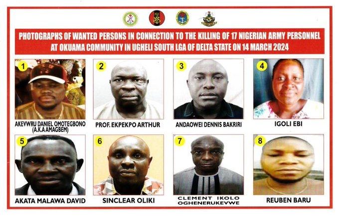 Army declares 8 wanted in connection with the killing of its officers