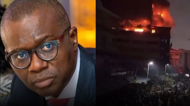 GNI Building Fire Outbreak: 8 dead, 13 rescued as Gov. Sanyo-Olu declares area of incident unsafe