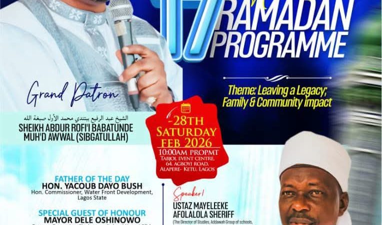 AbdulWahid Islamic Foundation Poise To Hold 17th Ramadan Lecture