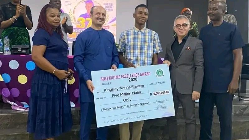 NTIC celebrates Kingsley Enwere for placing second nationally in 2026 UTME with 370 score