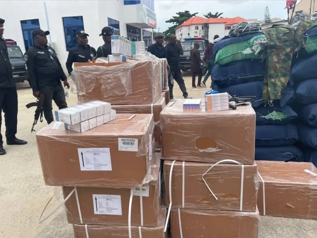 Lagos police halt distribution of military uniforms, seize large drug haul