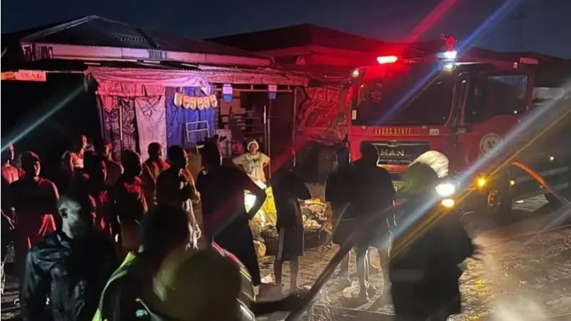 Breaking: Early morning fire destroys 17 shops at Lagos’ Sabo market