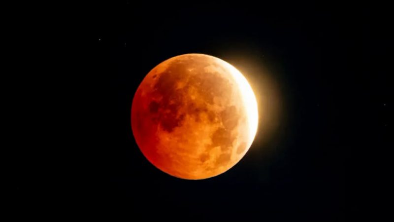 Rare deep partial lunar eclipse turns moon deep Rred as 96% eters earth’s shadow