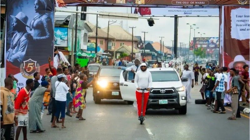 Olu of Warri chooses scooter over convoy as fifth anniversary nears