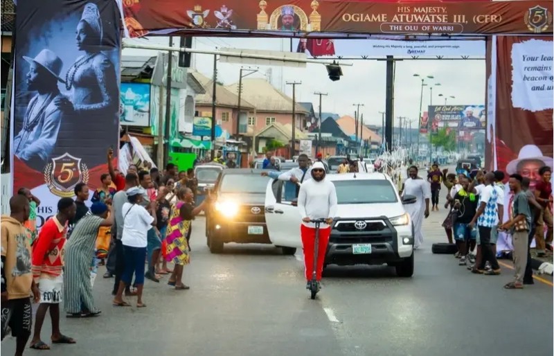 Olu of Warri chooses scooter over convoy as fifth anniversary nears