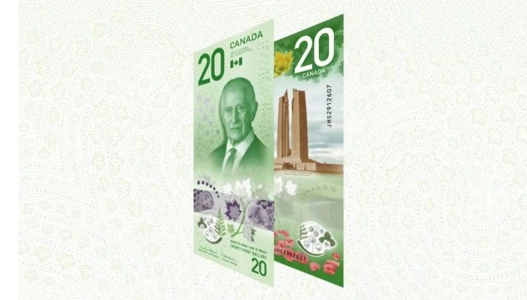 Canada unveils new vertical $20 banknote featuring King Charles III
